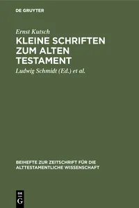 Kleine Schriften zum Alten Testament_cover