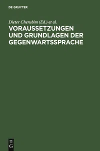 Voraussetzungen und Grundlagen der Gegenwartssprache_cover