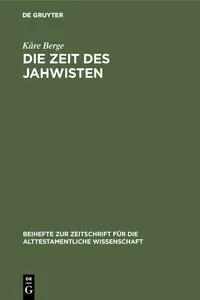 Die Zeit des Jahwisten_cover