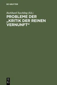 Probleme der "Kritik der reinen Vernunft"_cover