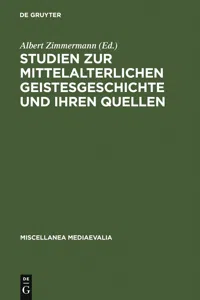 Studien zur mittelalterlichen Geistesgeschichte und ihren Quellen_cover