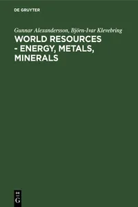 World resources - Energy, metals, minerals_cover