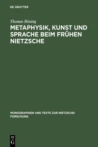 Metaphysik, Kunst und Sprache beim frühen Nietzsche_cover