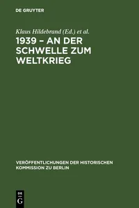 1939 – An der Schwelle zum Weltkrieg_cover