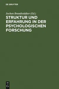 Struktur und Erfahrung in der psychologischen Forschung_cover