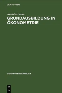 Grundausbildung in Ökonometrie_cover