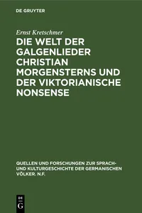 Die Welt der Galgenlieder Christian Morgensterns und der viktorianische Nonsense_cover