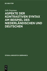 Aspekte der kontrastiven Syntax am Beispiel des Niederländischen und Deutschen_cover