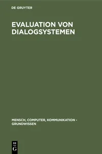 Evaluation von Dialogsystemen_cover