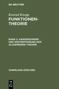 Anwendungen und Weiterführung der allgemeinen Theorie_cover