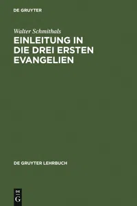 Einleitung in die drei ersten Evangelien_cover