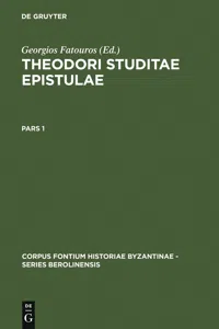 Theodori Studitae Epistulae_cover