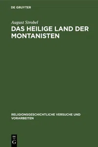 Das heilige Land der Montanisten_cover