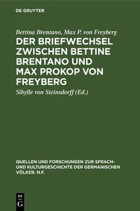 Der Briefwechsel zwischen Bettine Brentano und Max Prokop von Freyberg_cover