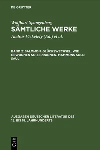 Salomon. Glückswechsel. Wie gewunnen so zerrunnen. Mammons Sold. Saul_cover