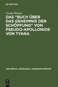 Das "Buch über das Geheimnis der Schöpfung" von Pseudo-Apollonios von Tyana_cover