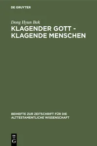 Klagender Gott - klagende Menschen_cover