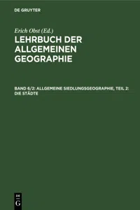 Allgemeine Siedlungsgeographie, Teil 2: Die Städte_cover