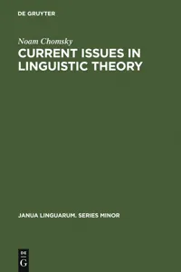 Current Issues in Linguistic Theory_cover