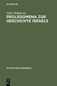 Prolegomena zur Geschichte Israels_cover