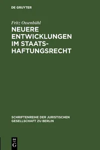 Neuere Entwicklungen im Staatshaftungsrecht_cover