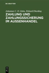 Zahlung und Zahlungssicherung im Außenhandel_cover