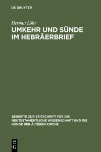 Umkehr und Sünde im Hebräerbrief_cover