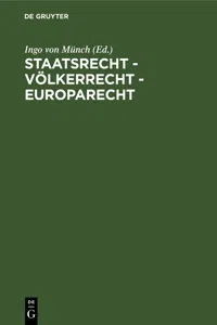 Staatsrecht - Völkerrecht - Europarecht_cover