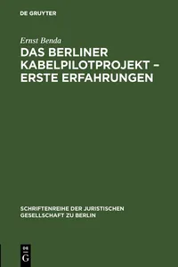 Das Berliner Kabelpilotprojekt – erste Erfahrungen_cover