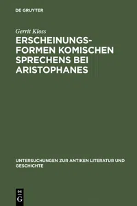 Erscheinungsformen komischen Sprechens bei Aristophanes_cover