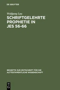 Schriftgelehrte Prophetie in Jes 56-66_cover