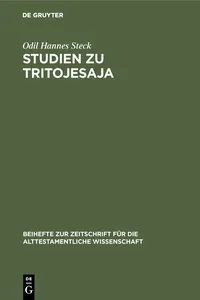 Studien zu Tritojesaja_cover