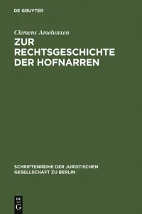 Zur Rechtsgeschichte der Hofnarren_cover