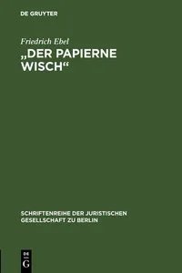 "Der papierne Wisch"_cover