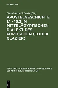 Apostelgeschichte 1,1 - 15,3 im mittelägyptischen Dialekt des Koptischen_cover