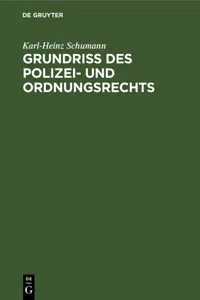 Grundriß des Polizei- und Ordnungsrechts_cover