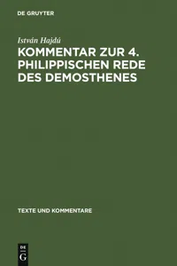 Kommentar zur 4. Philippischen Rede des Demosthenes_cover