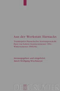 Aus der Werkstatt Harnacks_cover