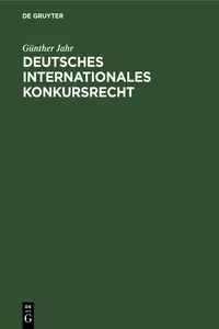 Deutsches Internationales Konkursrecht_cover