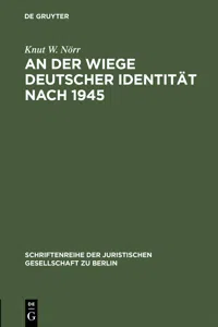 An der Wiege deutscher Identität nach 1945_cover