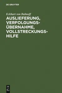 Auslieferung, Verfolgungsübernahme, Vollstreckungshilfe_cover