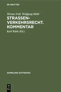 Straßenverkehrsrecht. Kommentar_cover