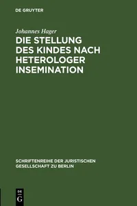 Die Stellung des Kindes nach heterologer Insemination_cover