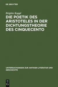 Die Poetik des Aristoteles in der Dichtungstheorie des Cinquecento_cover