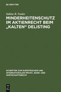 Minderheitenschutz im Aktienrecht beim "kalten" Delisting_cover