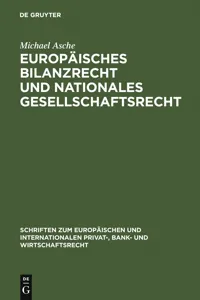 Europäisches Bilanzrecht und nationales Gesellschaftsrecht_cover