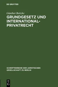 Grundgesetz und Internationalprivatrecht_cover