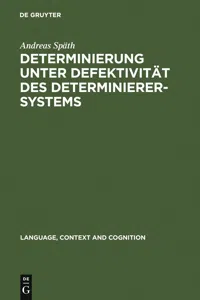 Determinierung unter Defektivität des Determinierersystems_cover