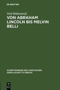 Von Abraham Lincoln bis Melvin Belli_cover