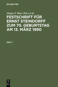 Festschrift für Ernst Steindorff zum 70. Geburtstag am 13. März 1990_cover